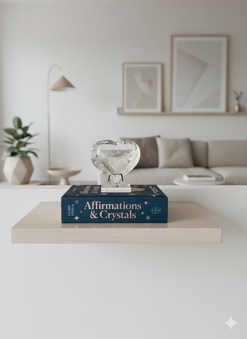 CORAÇÃO DE QUARTZO FACETADO - O AMOR ILUMINADO