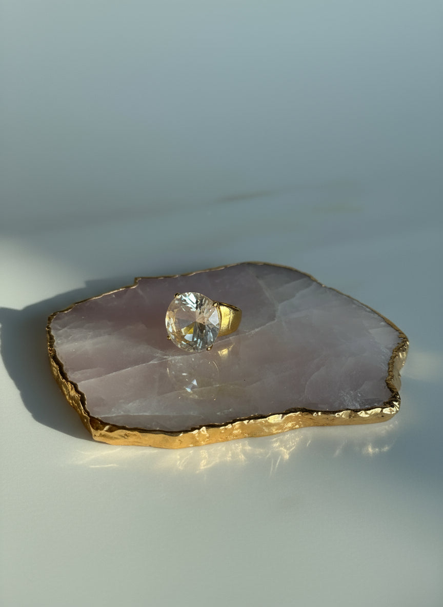 PORTA COPOS/JOIA QUARTZO ROSA