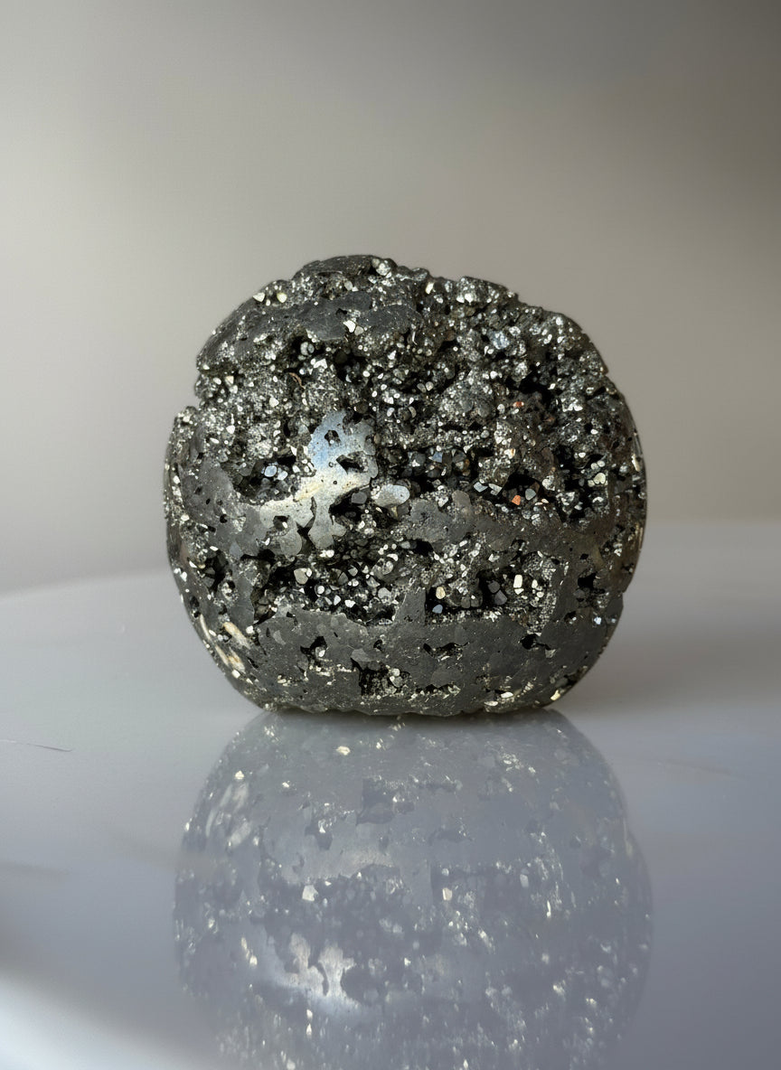 🌟 ESFERA DE PIRITA DE DRUSA NATURAL - O IMÃ DA PROSPERIDADE E PROTEÇÃO