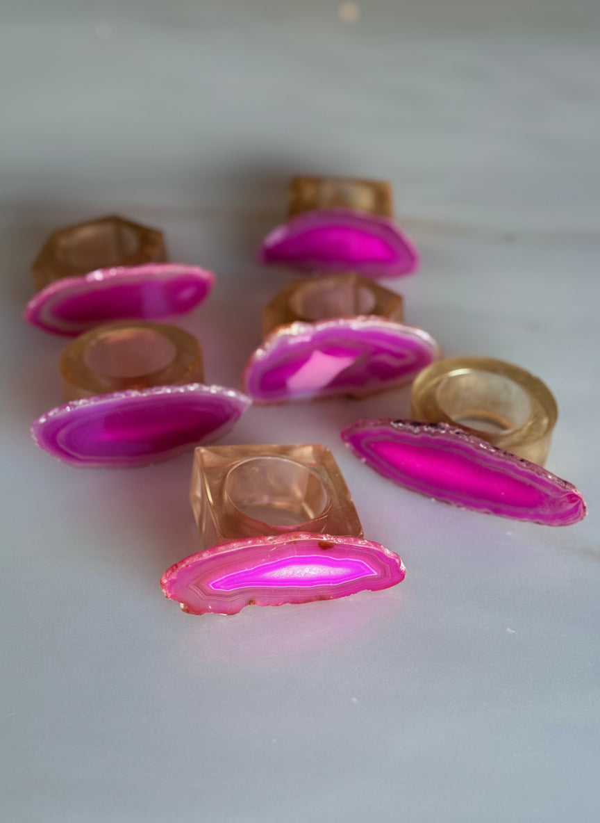 CONJUNTO PORTA GUARDANAPOS ÁGATA ROSA 💗