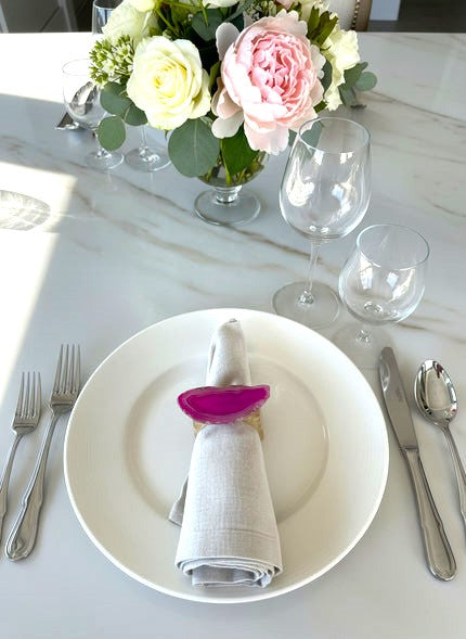 CONJUNTO PORTA GUARDANAPOS ÁGATA ROSA 💗