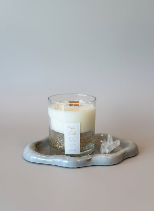 MINI BANDEJA CINZENTA COM MINI DRUSA DE CRISTAL