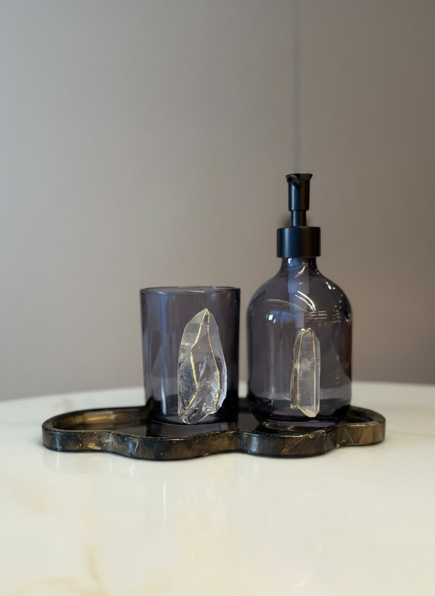 CONJUNTO LUXO CRISTALINO - CRISTAL LEMURIANO