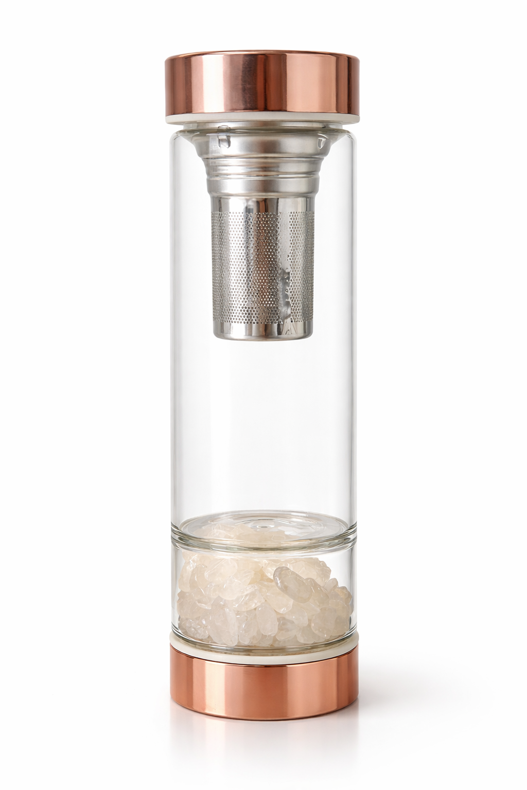 GARRAFA INFUSORA - QUARTZO TRANSPARENTE ROSE GOLD