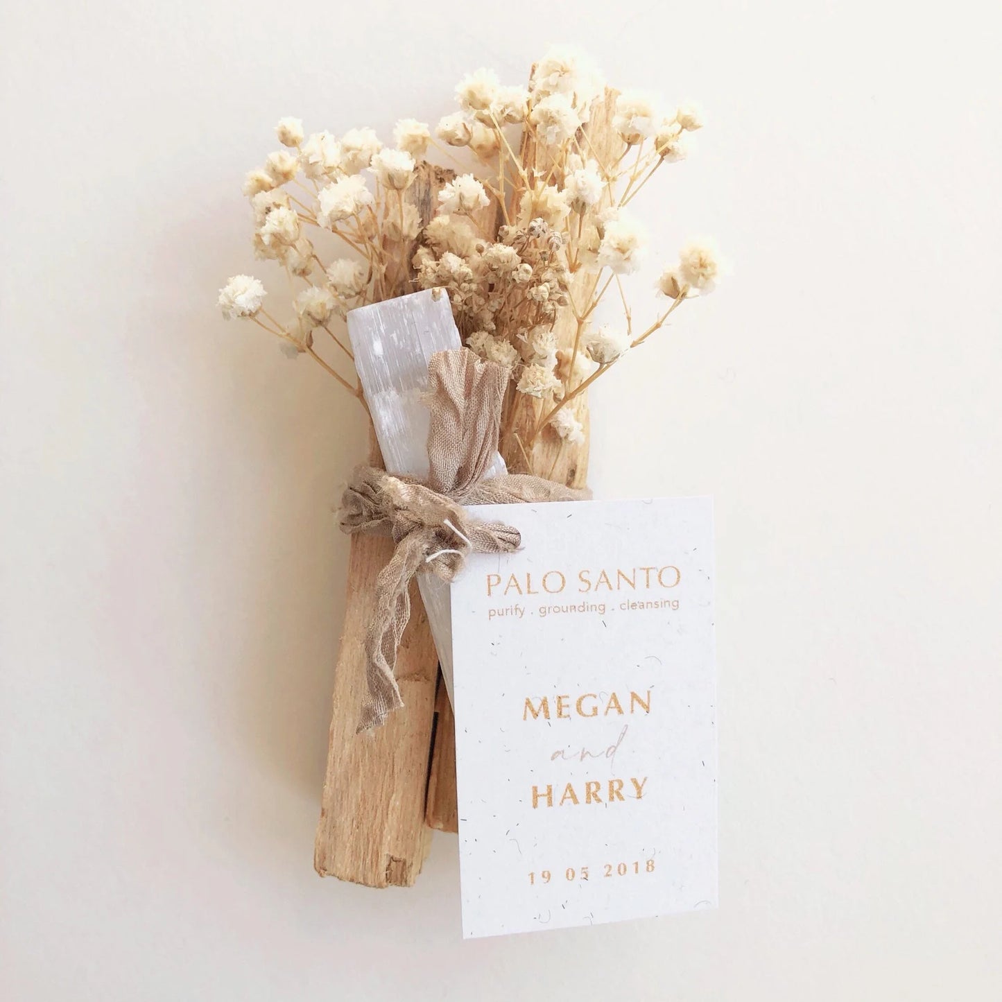 LEMBRANCINHAS PERSONALIZADAS- CONJUNTO DE INCENSO COM SELENITE