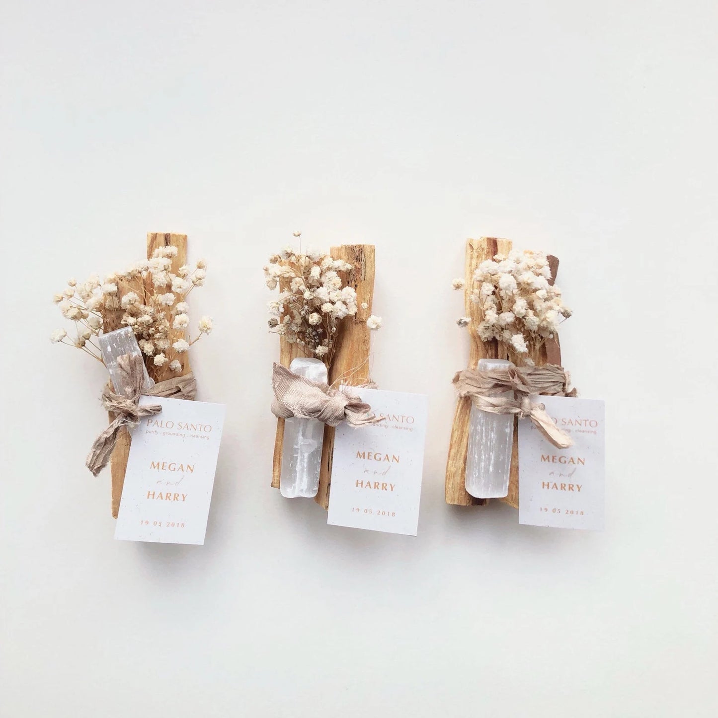 LEMBRANCINHAS PERSONALIZADAS- CONJUNTO DE INCENSO COM SELENITE